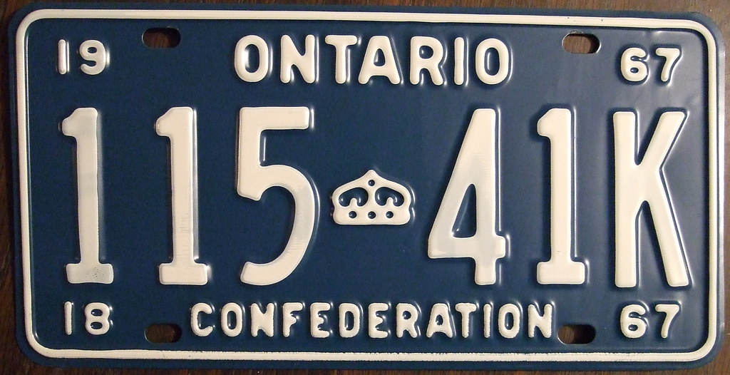 ONTARIO 1967 license plate CONFEDERATION slogan Ontario's … Flickr