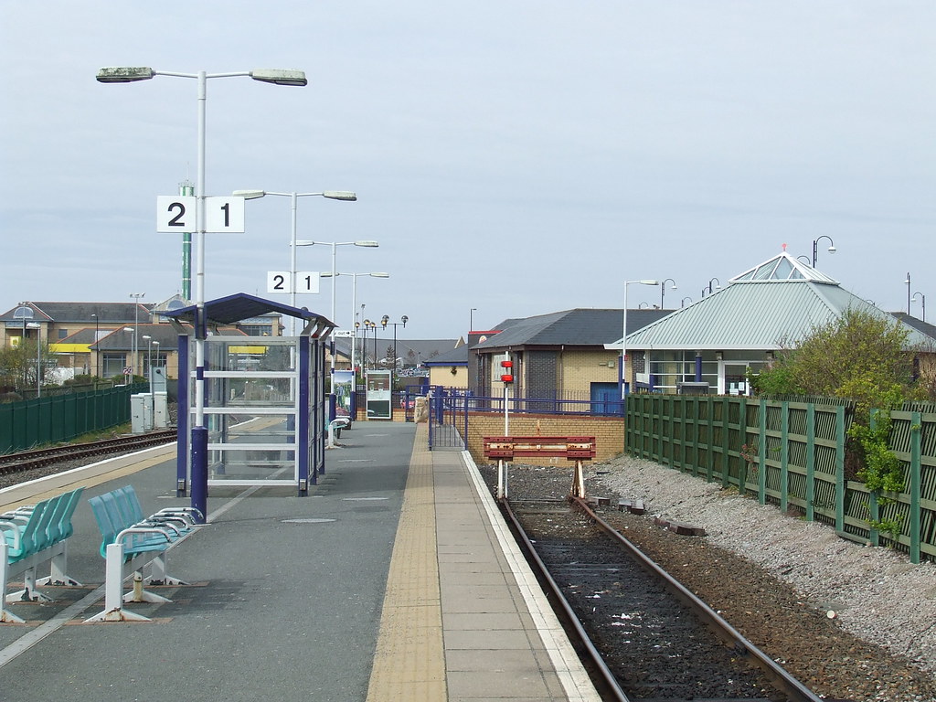 Morecambe station. Looking towards the end of the Lancaste