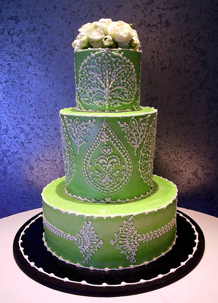 Green Victorian 3 tier Victorian wedding cake Rosebud Cakes Flickr