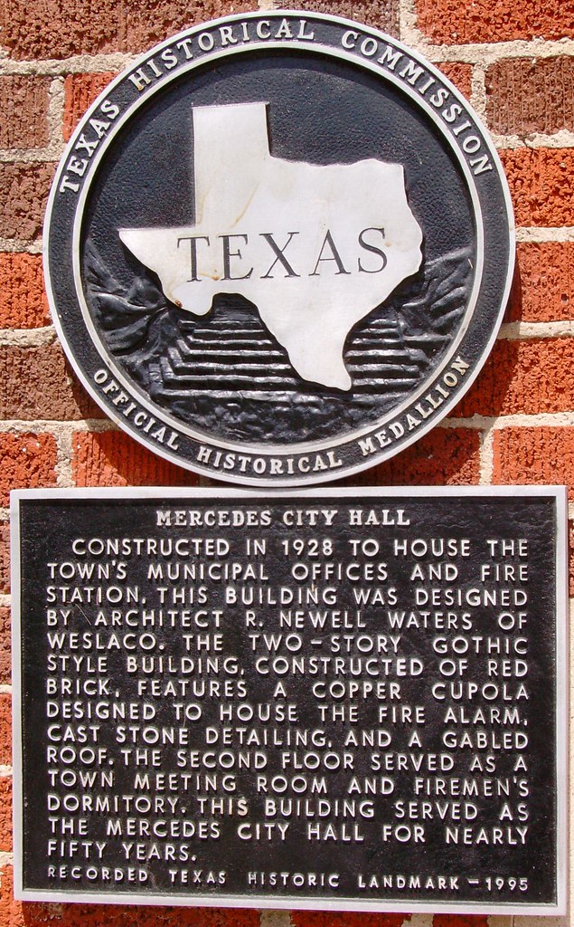 Old Mercedes, Texas City Hall Marker Located on the front … Flickr