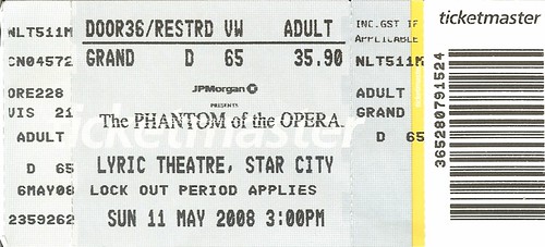 Phantom of the Opera ticket yublocka Flickr