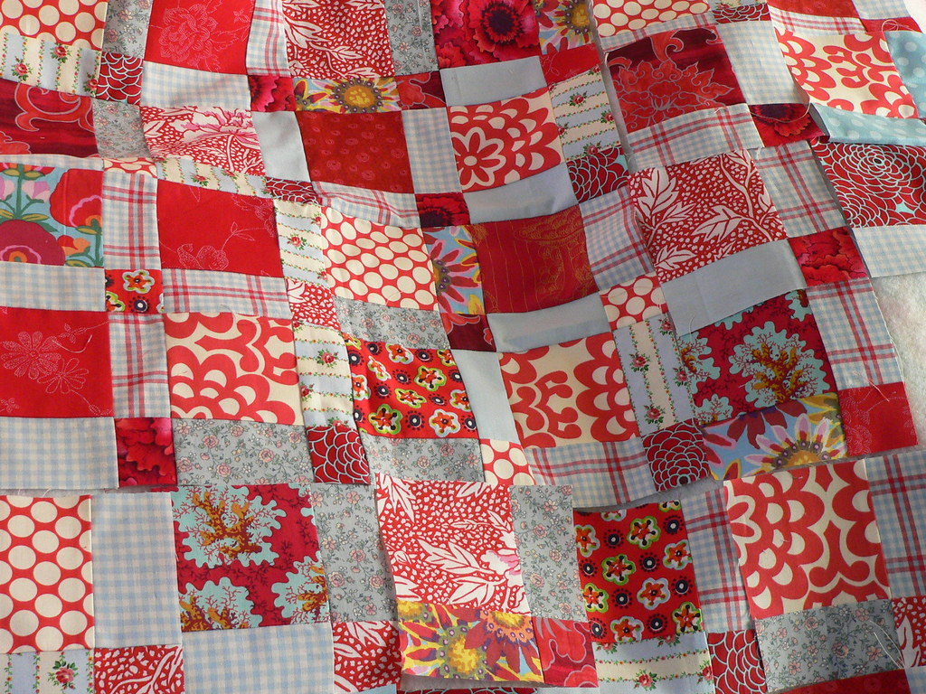 red and robin egg blue wip another baby quilt as class sam… Flickr