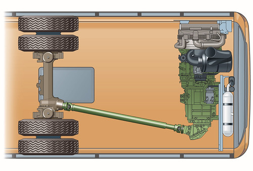 041263 | 2004 Scania N-series powertrain, view from top ...