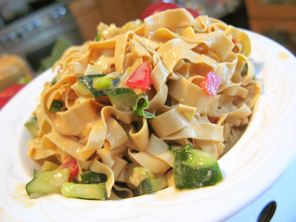 Bean Curd Skin (Yuba) Noodles with Spicy Peanut/Sesame Sau… Flickr