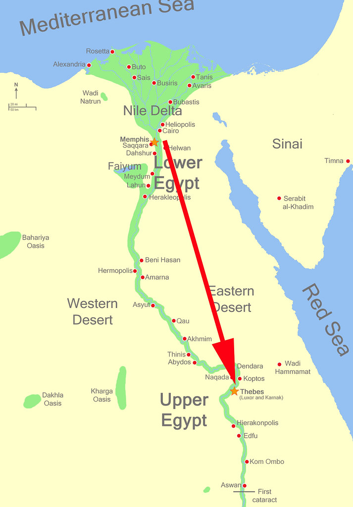 Lower to Upper Egypt The Nile flows from South (Central Af… Flickr
