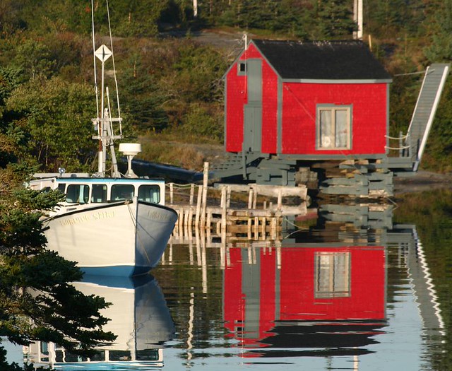 Red Boat House Nova Scotia Boathouse & Boat, near Halifax,… Flickr