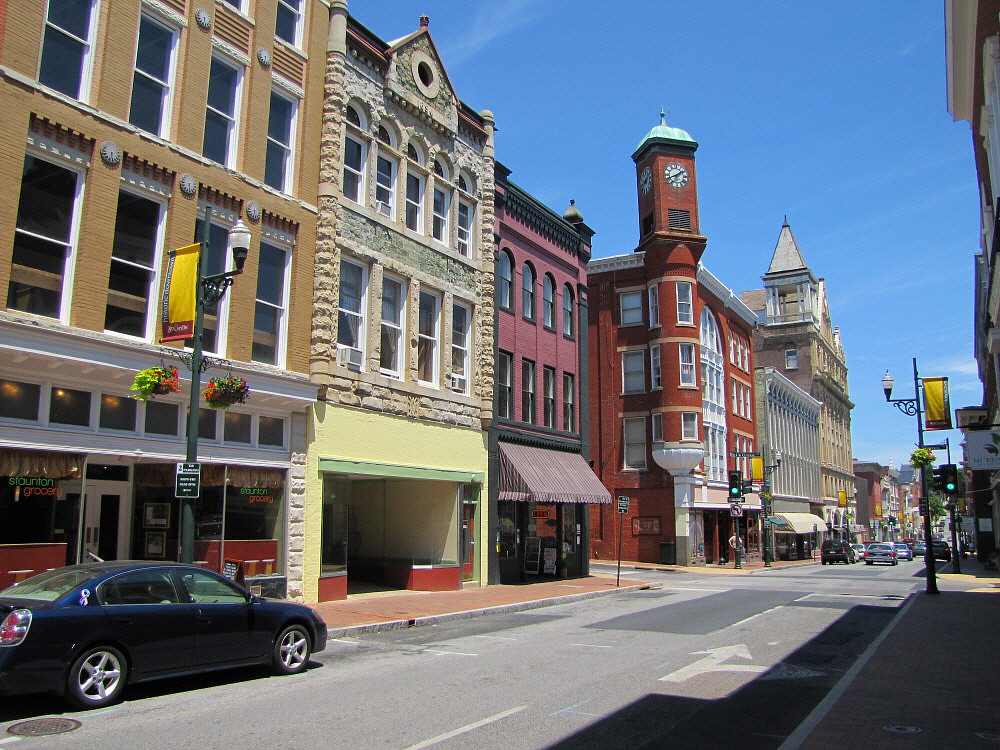 Downtown Staunton in June Beverley Street is a main