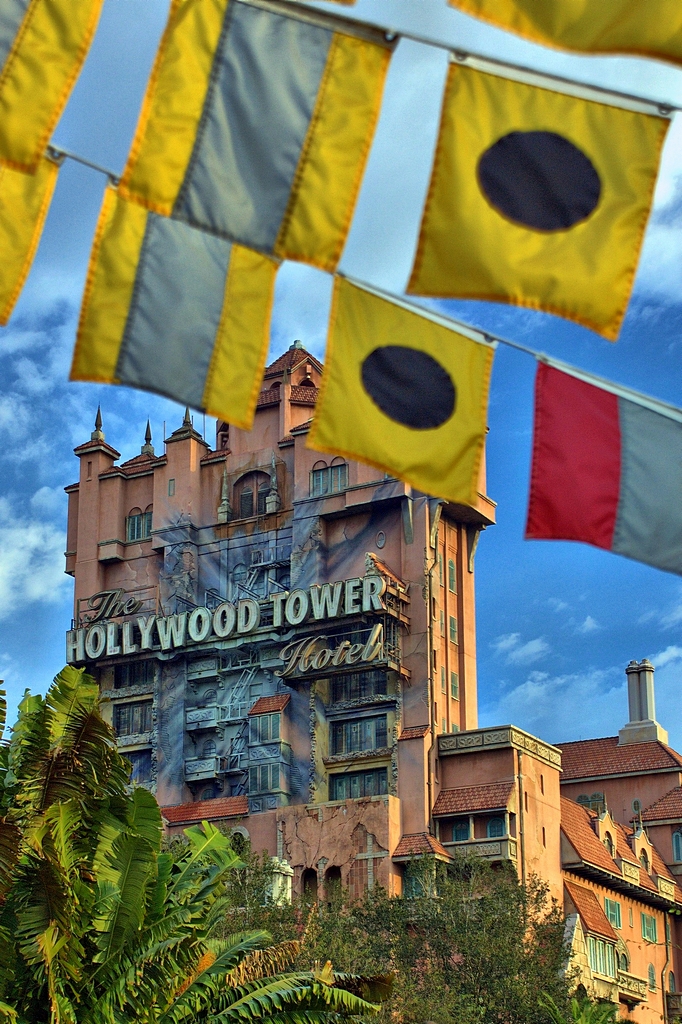 Disney Hollywood Tower Hotel With Flags This is a