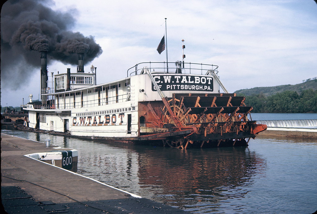 Paddle wheel boat on the Ohio River at Marietta, May 1946 Flickr