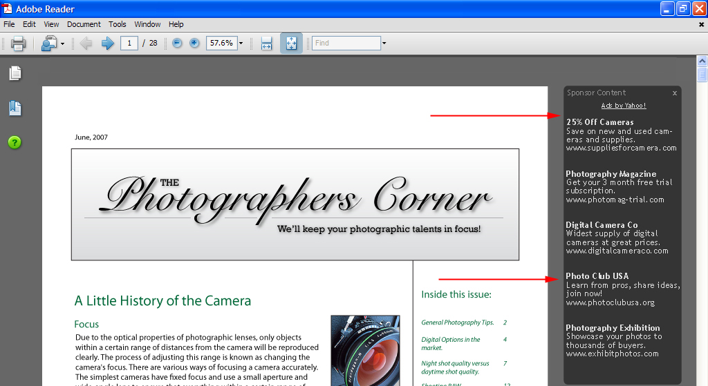 yahoo adobe pdf ads