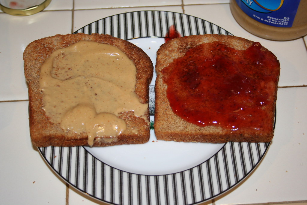 toast whole wheat toast with peanut butter and
