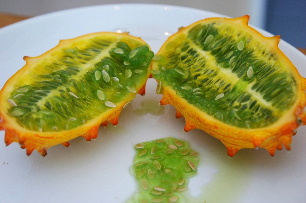 Halved Kiwano Melon and Slop Kiwano MELON? More like Kiwan… Flickr