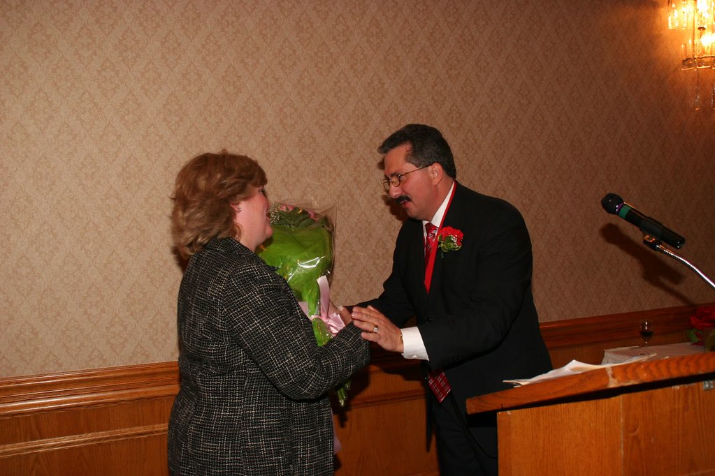 Rosemary Quinn Graham accepts flowers from Domenick Napole… Flickr