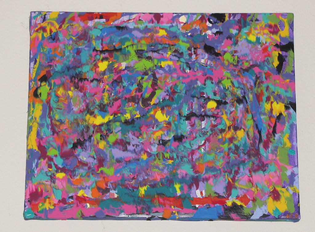 Plastic bag art I squirted various acrylic paints on the c… Flickr