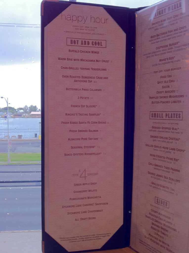 Kincaid's Happy Hour Menu Crissy Terawaki Kawamoto Flickr