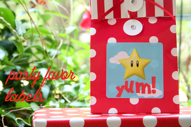super mario party ideas party favor bags labels Amys Party Ideas Flickr