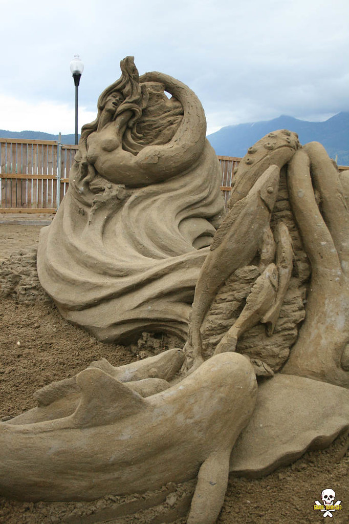 "Song" mermaid sand sculpture by Carl Jara and Suzanne Alt… Carl