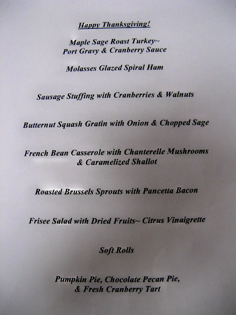 Thanksgiving Dinner Menu Holy Cross Monastery, West Park, … Flickr