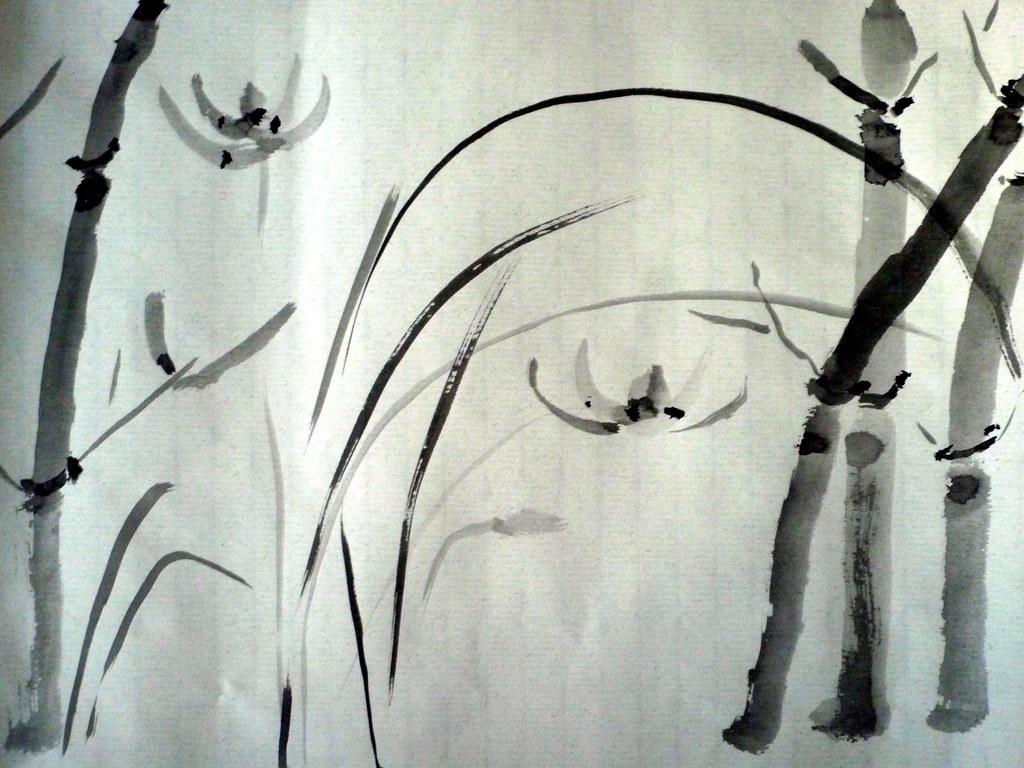 SumiE.Bambu y orquideas He asistido a un curso de SumiE.… Flickr