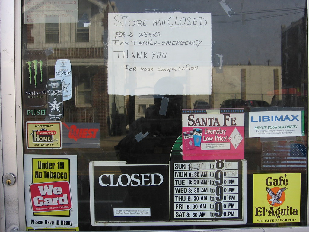 IMG_4263 Closed for Family Emergency Sign iirraa Flickr