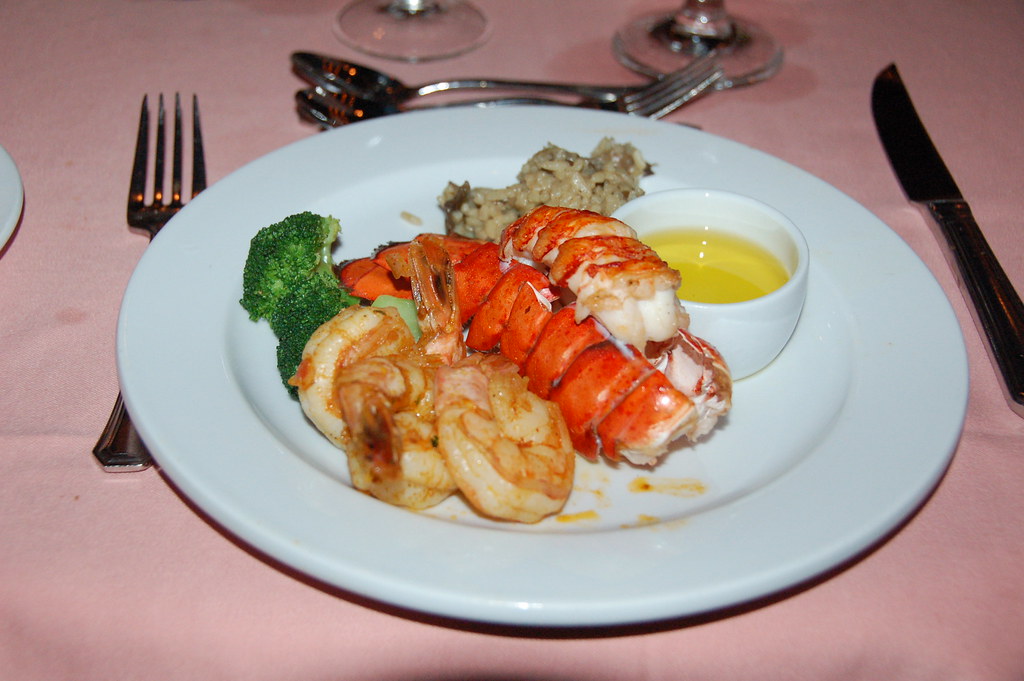 Easter dinner on the cruise boat Lobster tails and shrimp.… Flickr
