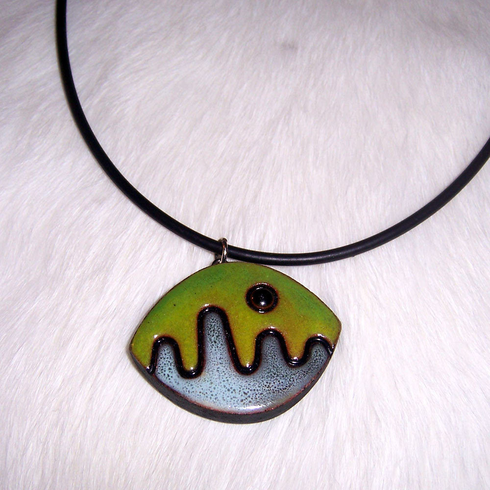 Glazed clay pendant This necklace includes a glazed clay t… Flickr