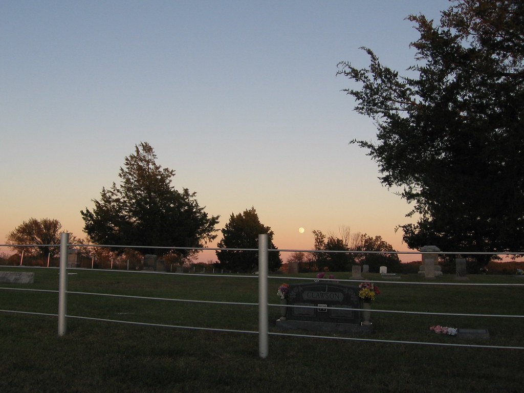 102507 Full moon over cemetery in Yale, OK Bradford J Flickr