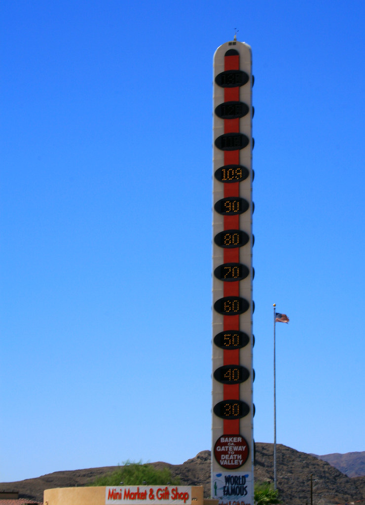 the world's tallest thermometer Baker, CA David Van Meter Flickr
