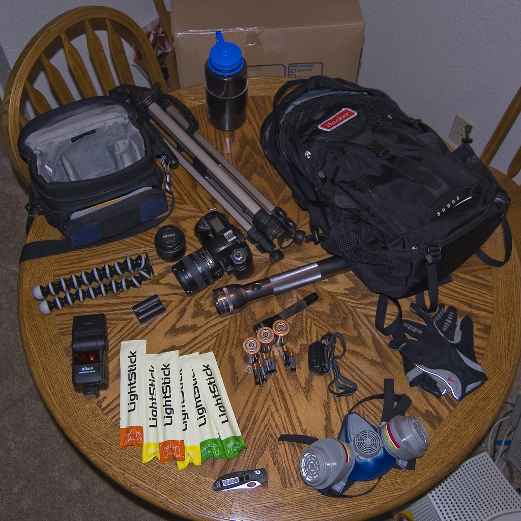 Urbex Equipment Getting ready for a night out. David Stillman Flickr