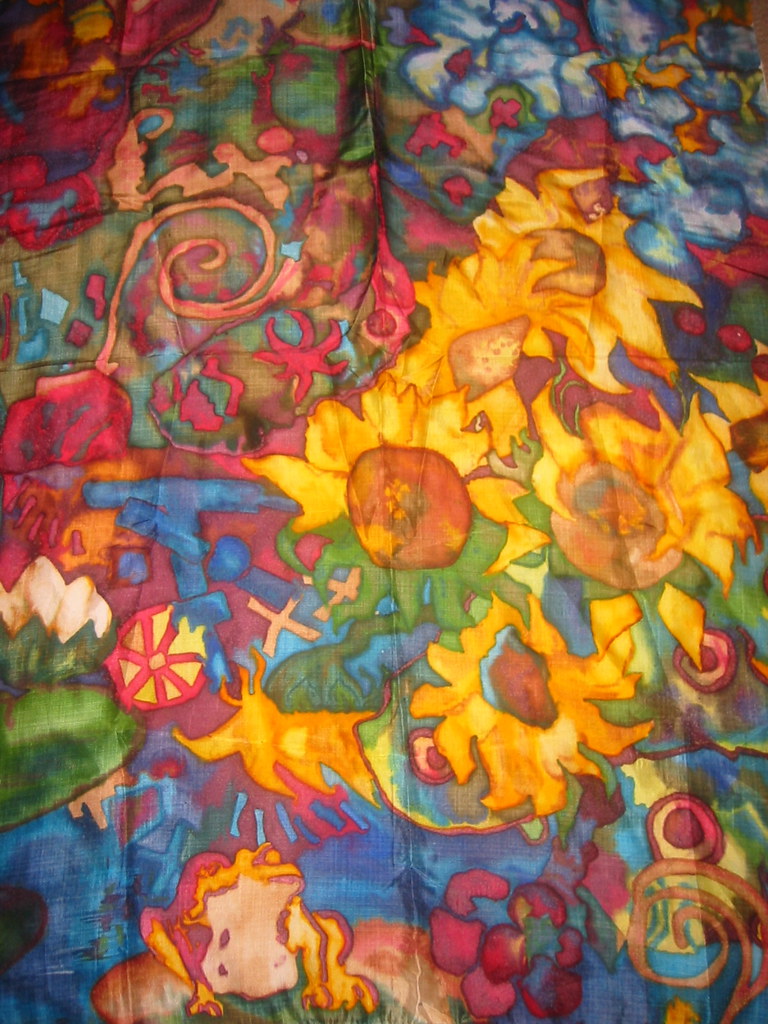 Sunflowers Van Gogh/Japanese prints inspired silk screen p… Flickr