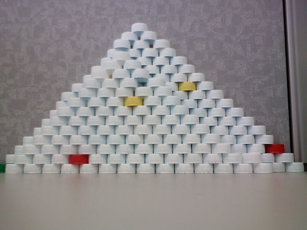Bottle Cap Pyramid This is a crappy cellphone pic of my b… Flickr