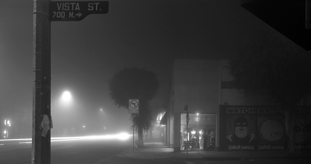 Melrose Ave. Fog 2004 Melrose Ave. in fog. L.A. 2004 6x11c… Flickr