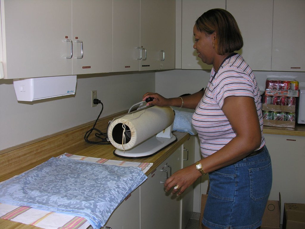 Karen Preparing to Iron Napkins While in Canada the nine o… Flickr