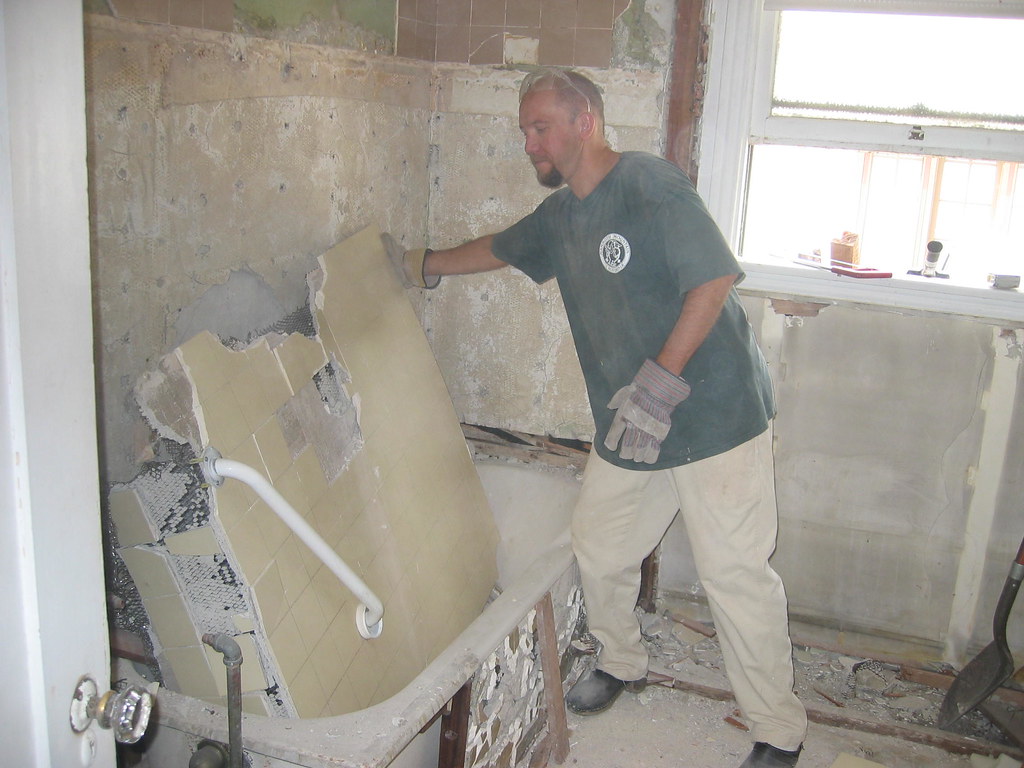 Bathroom Wall Deconstruction Day 1 bjornman Flickr