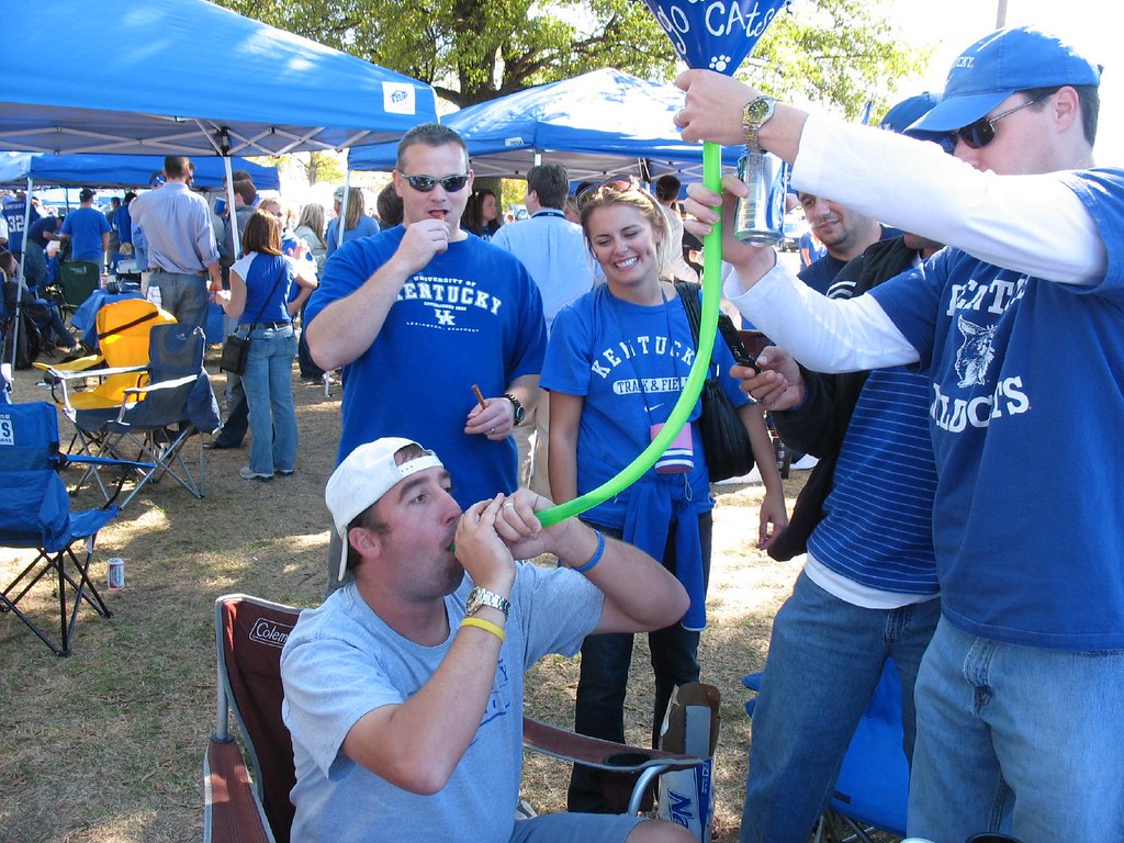 Beer Bong Clay taking the beer bong prior to the game. Chris Breeze Flickr