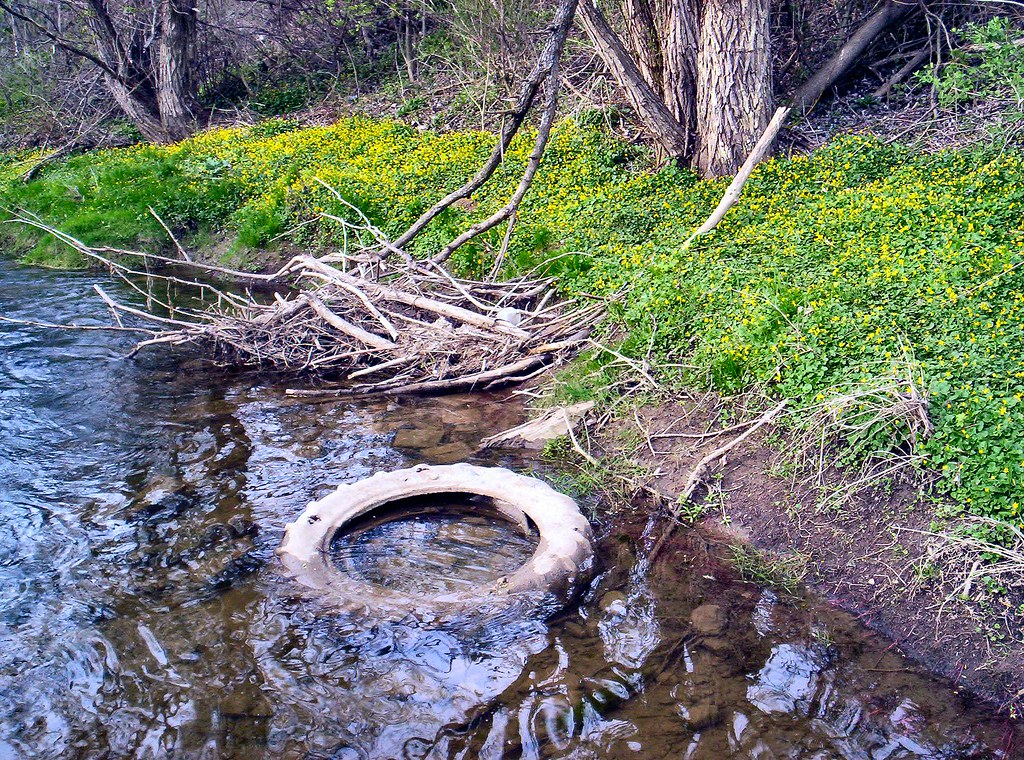 Tractor Tire in Ransom Creek Clarence, NY A little leftov… Flickr