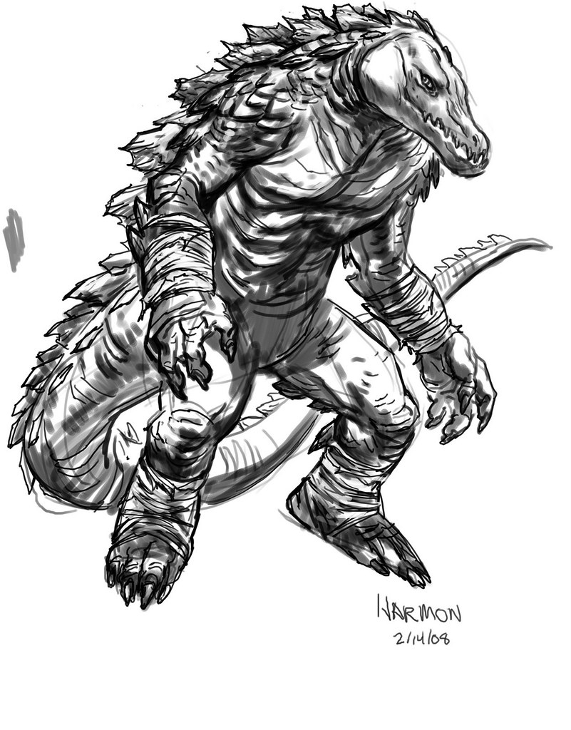 'Leatherhead' rough too..by Paul Harmon for the "Tales of