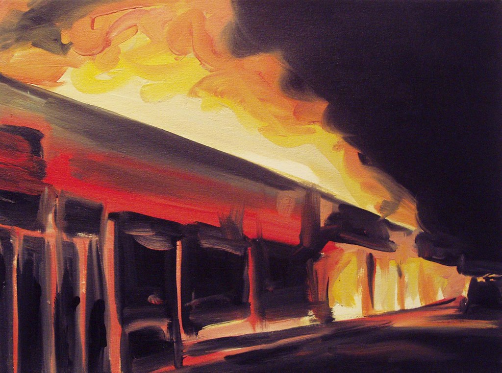 Paris Riots (6) 2005, 15 x 20 inches. Oil on canvas. Flickr