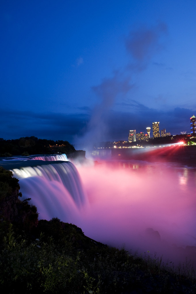 Niagra at night 30 The American Falls at Niagra Falls at n… Steven
