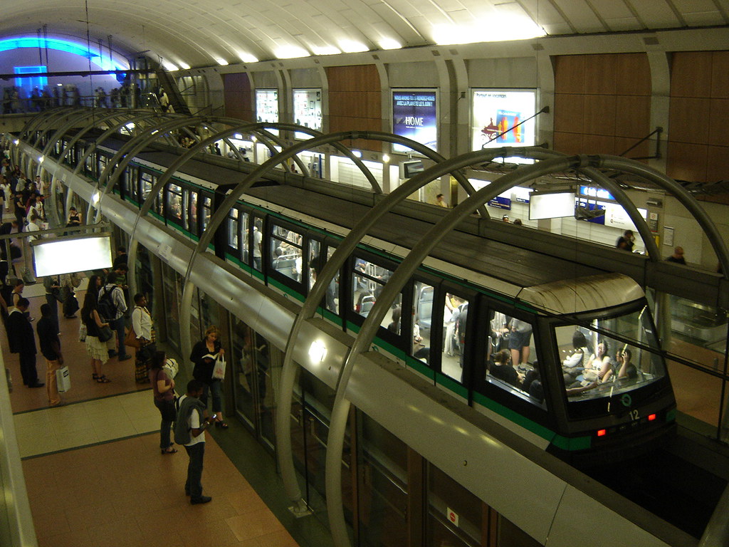 Paris Metro 14 at Châtelet The newest of the metro