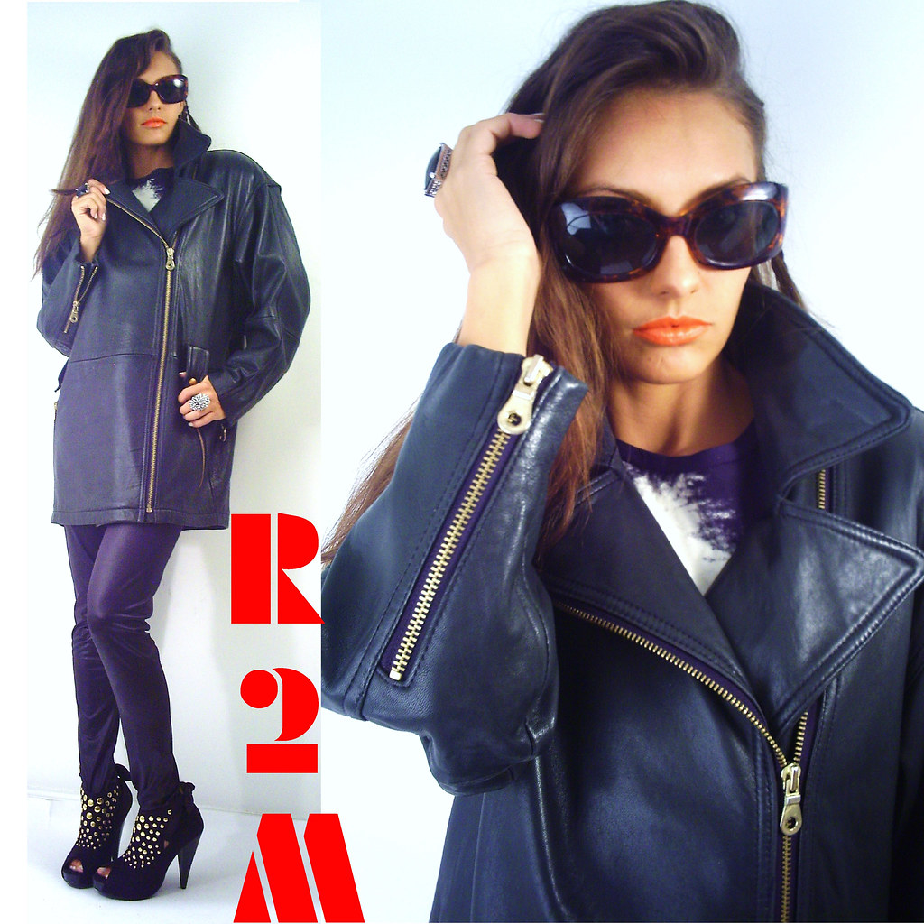 80' AVANT GARDE CHUNKY ZIPPERS LEATHER MOTORCYCLE JACKET!!… Flickr