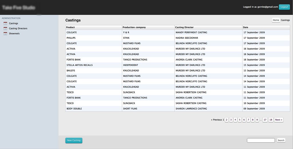 CMS UI UI Design for a Casting Agent's CMS Ornbo Flickr