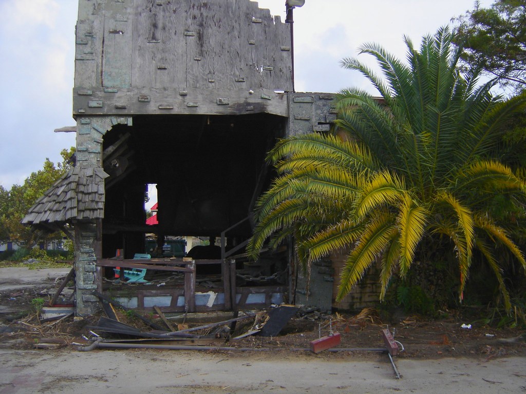 The hollowed out Old Haunted House at Miracle Strip Amusem