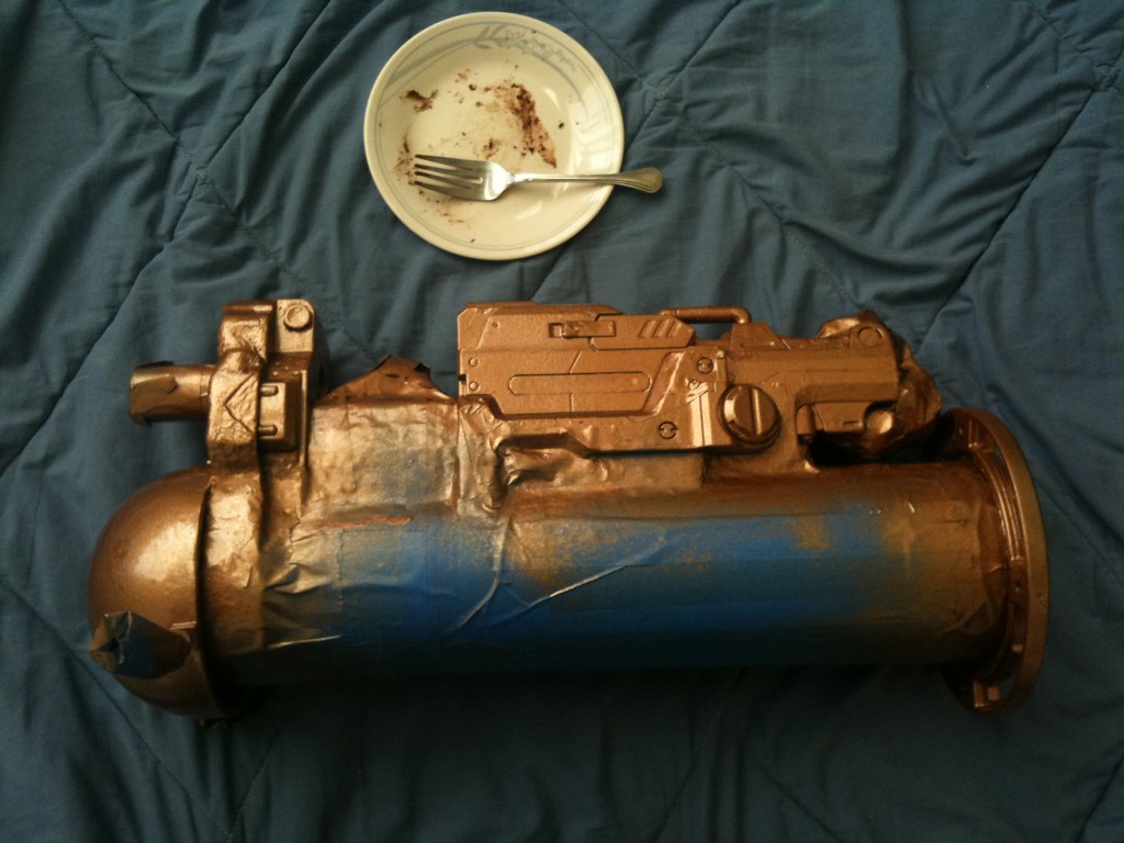 Painting arm cannon Most of the brass paint is done. Now t… Flickr