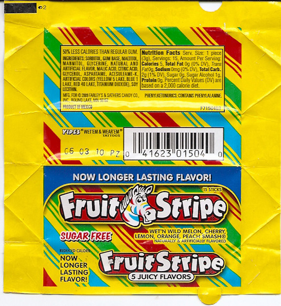 New Sugar Free Fruit Stripe Gum Wrapper Nice colors / grap… Flickr