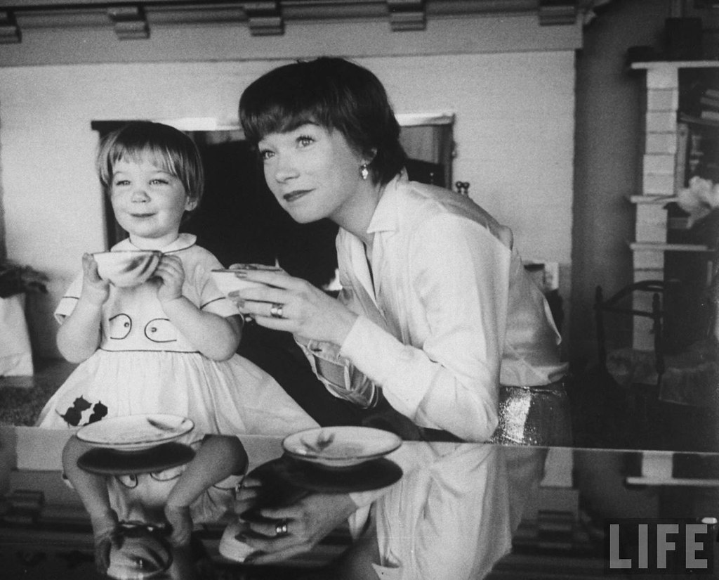 Actress Shirley MacLaine and 2 1/2 year old daughter Sachi Parker