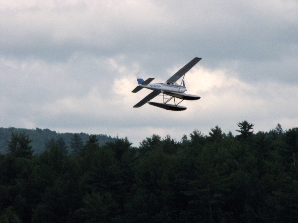 Sea Plane Landing Phillips Lake, Maine Mary Helen Leonard Flickr