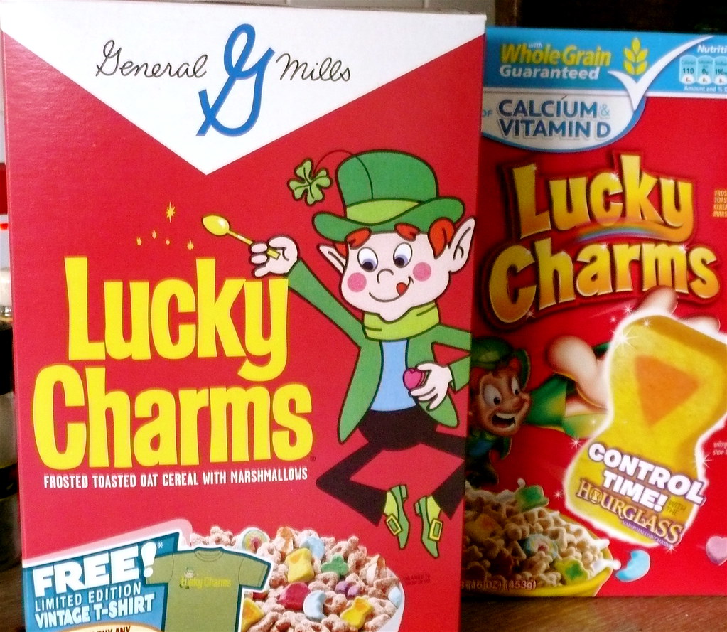 retro Lucky Charms packaging ..and the modern day version … Flickr