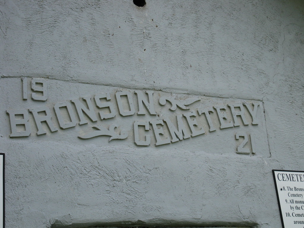 Bronson cemetery sign Sign on the building in the Bronson … Flickr