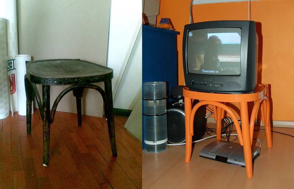 Reused TV stand Reduce. REUSE. Recycle. bubulinka Flickr
